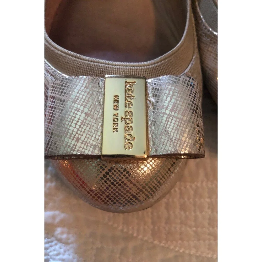 Kate Spade gold metallic Flats sz 8